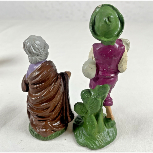 Vintage Chalkware Plaster Nativity Figures Figurines x7 Italy 1950s Christmas - Picture 8 of 11